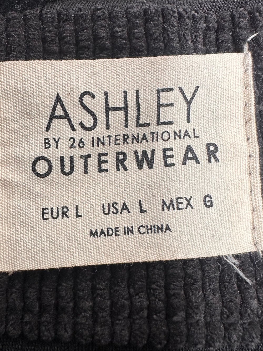 Ashley Black Cropped Corduroy Bomber Jacket Size L - Picture 5 of 12